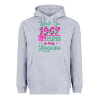Heather Grey made in 1967, 55 years of being awesome Heavyweight Hoodie - Jasminsmagicworld