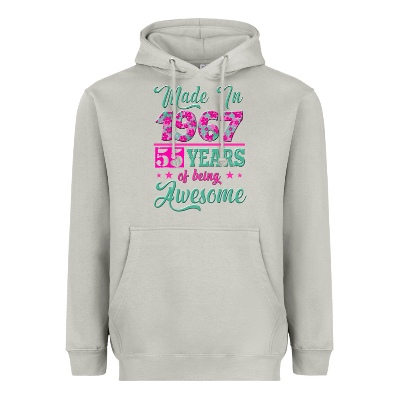 Made In 1967, 55 Years Of Being Awesome Heavyweight Hoodie by Jasminsmagicworld | Teevron