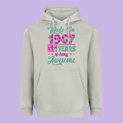 Made In 1967, 55 Years Of Being Awesome Heavyweight Hoodie Designed By Jasminsmagicworld