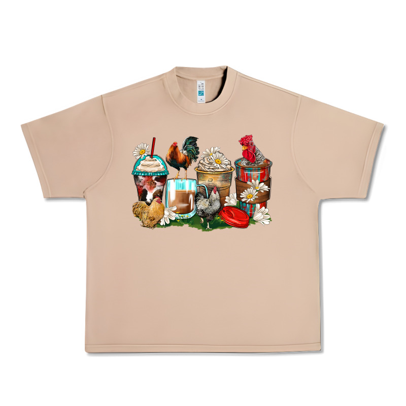 Rooster Coffee Cups Urban Heavy Tee by Zillion Design Studio | Teevron