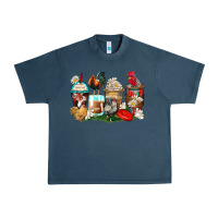 Midnight Navy rooster coffee cups Urban Heavy Tee - Zillion Design Studio