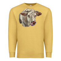 Antique Gold Charolais Cattle Face Premium Sweatshirt - LillyAllenDesigns