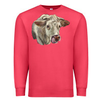Cardinal Charolais Cattle Face Premium Sweatshirt - LillyAllenDesigns