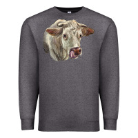 Charcoal Heather Charolais Cattle Face Premium Sweatshirt - LillyAllenDesigns