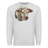 Dove Grey Charolais Cattle Face Premium Sweatshirt - LillyAllenDesigns