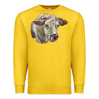 Lemon Charolais Cattle Face Premium Sweatshirt - LillyAllenDesigns