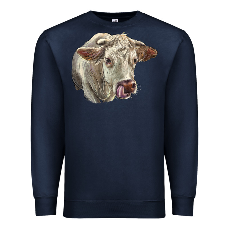 Charolais Cattle Face Premium Sweatshirt by LillyAllenDesigns | Teevron