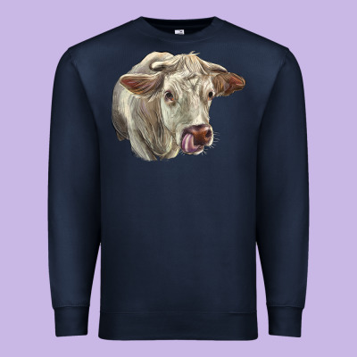 Charolais Cattle Face Premium Sweatshirt Designed By Lillyallendesigns