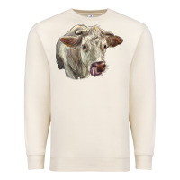 Sandshell Charolais Cattle Face Premium Sweatshirt - LillyAllenDesigns