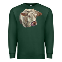 Sports Green Charolais Cattle Face Premium Sweatshirt - LillyAllenDesigns