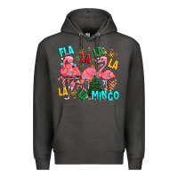 Charcoal Heather christmas fla la la la la mingo Premium Hoodie - MaliasSmallBusiness