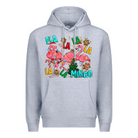 Heather Grey christmas fla la la la la mingo Premium Hoodie - MaliasSmallBusiness