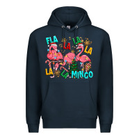 Navy christmas fla la la la la mingo Premium Hoodie - MaliasSmallBusiness