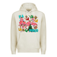 Oatmeal Heather christmas fla la la la la mingo Premium Hoodie - MaliasSmallBusiness