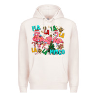 Pale Pink christmas fla la la la la mingo Premium Hoodie - MaliasSmallBusiness