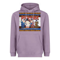 Lavender Western Star Spangled Baby Cow Heavyweight Hoodie - LillyAllenDesigns