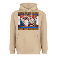 Mushroom Western Star Spangled Baby Cow Heavyweight Hoodie - LillyAllenDesigns