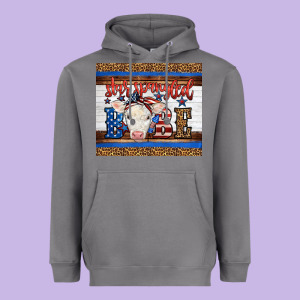 Western Star Spangled Baby Cow Heavyweight Hoodie Designed By Lillyallendesigns