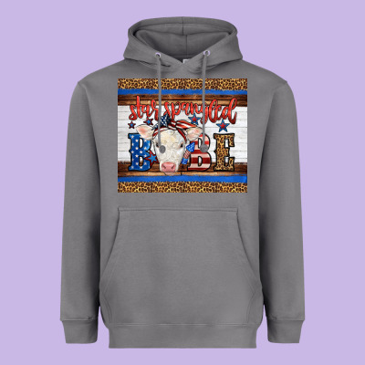 Western Star Spangled Baby Cow Heavyweight Hoodie Designed By Lillyallendesigns