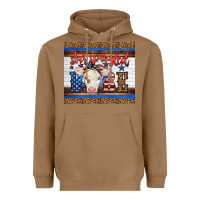 Toasted Coconut Western Star Spangled Baby Cow Heavyweight Hoodie - LillyAllenDesigns