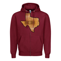 Burgundy Texas Map Western Horsehide Pattern Zipper Hoodie - Bettercallsaul