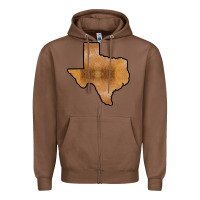 Chestnut Texas Map Western Horsehide Pattern Zipper Hoodie - Bettercallsaul