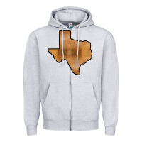 Heather Grey Texas Map Western Horsehide Pattern Zipper Hoodie - Bettercallsaul