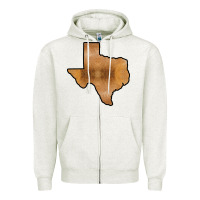 Oatmeal Heather Texas Map Western Horsehide Pattern Zipper Hoodie - Bettercallsaul