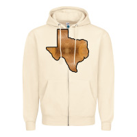 Sandshell Texas Map Western Horsehide Pattern Zipper Hoodie - Bettercallsaul
