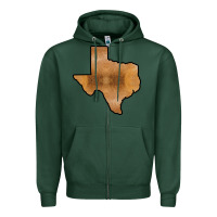 Sports Green Texas Map Western Horsehide Pattern Zipper Hoodie - Bettercallsaul