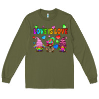 Army Green lgbtq love is love gnomes Long Sleeve Tee - HRA Design Shop