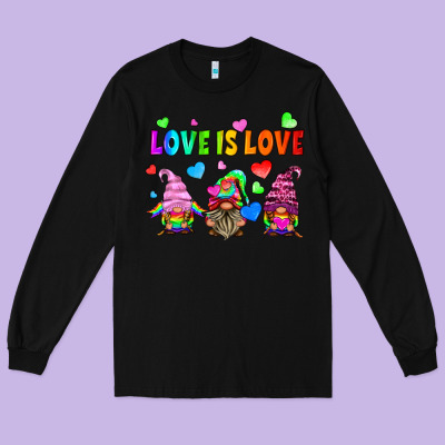 Lgbtq Love Is Love Gnomes Long Sleeve Tee Designed By Hra Design Shop