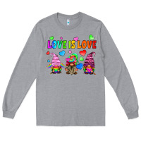 Heather Grey lgbtq love is love gnomes Long Sleeve Tee - HRA Design Shop