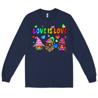 Navy lgbtq love is love gnomes Long Sleeve Tee - HRA Design Shop