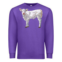 Purple charolais calf Premium Sweatshirt - LillyAllenDesigns