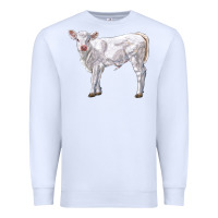 White charolais calf Premium Sweatshirt - LillyAllenDesigns
