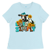 Baby Blue live simply Ladies Tee - AdoDesignShop
