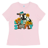 Bubblegum Pink live simply Ladies Tee - AdoDesignShop