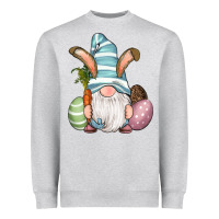 Heather Grey Easter Bunny Gnomes with Egg and Carrot Heavyweight Sweatshirt - RanaPortraitStore
