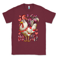 Burgundy i see you chicken me out Classic Tee - RacoonDesign