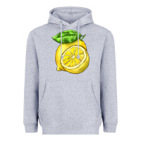 Heather Grey lemon Heavyweight Hoodie - BarkalooDesign
