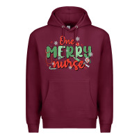 Burgundy one merry nurse Premium Hoodie - MaliasSmallBusiness