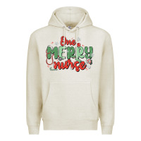 Oatmeal Heather one merry nurse Premium Hoodie - MaliasSmallBusiness
