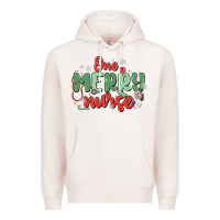 Pale Pink one merry nurse Premium Hoodie - MaliasSmallBusiness