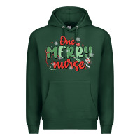 Sports Green one merry nurse Premium Hoodie - MaliasSmallBusiness