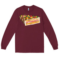 Burgundy chocolate christmas cake fa element Long Sleeve Tee - FaDigitalArtStudio