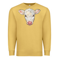 Antique Gold charolais calf face Premium Sweatshirt - LillyAllenDesigns