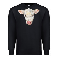 Black charolais calf face Premium Sweatshirt - LillyAllenDesigns