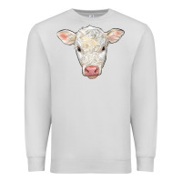 Dove Grey charolais calf face Premium Sweatshirt - LillyAllenDesigns