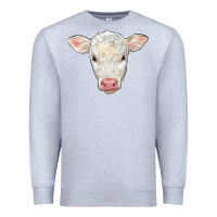 Heather Grey charolais calf face Premium Sweatshirt - LillyAllenDesigns